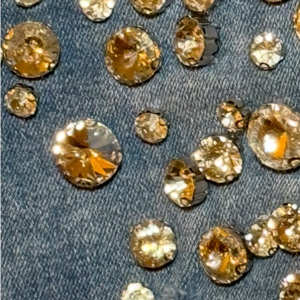 Hot & Delicious Embellished Blue Denim Jeans - Picture 3 of 7